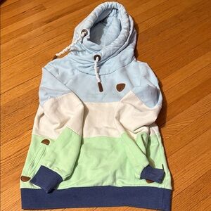 Wanakome Women's Terry Colorblock Pullover Hoodie - 
Size L - Made in Turkey